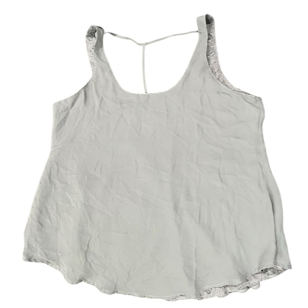 Chaser Women's Tank Top Size M Gray Lace Sleeveless Casual Cottage Camisole - Picture 10 of 10